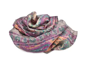 100% Silk Brown Paisley Scarf