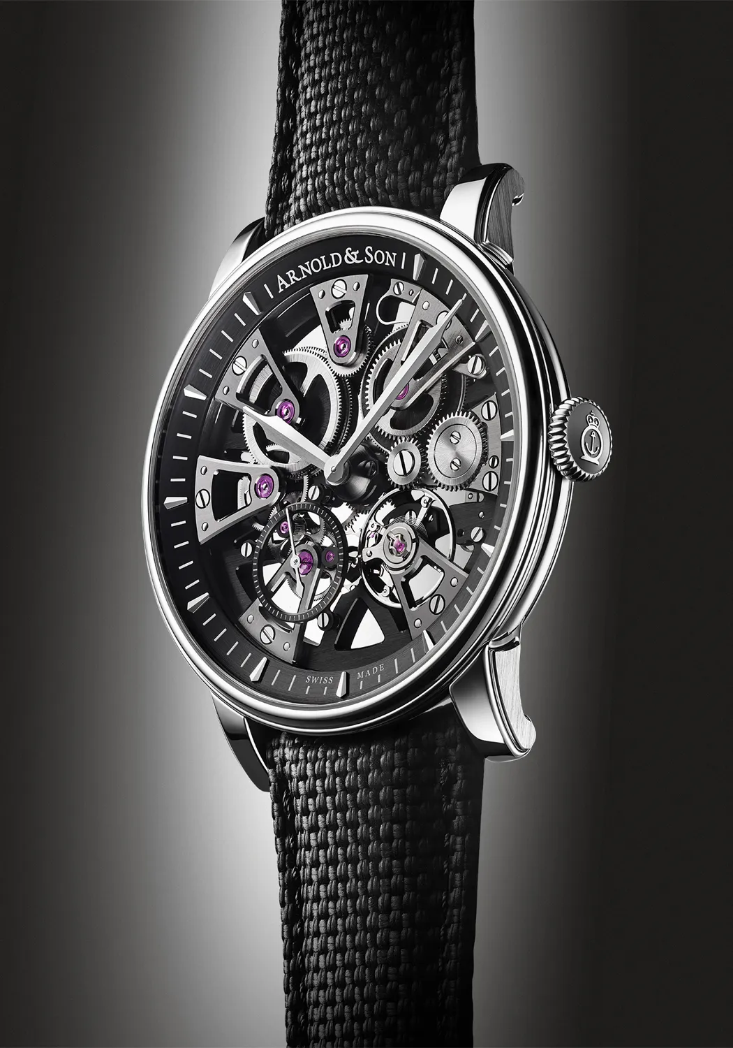 Arnold & Son Nebula 41.5 Steel Black on Strap