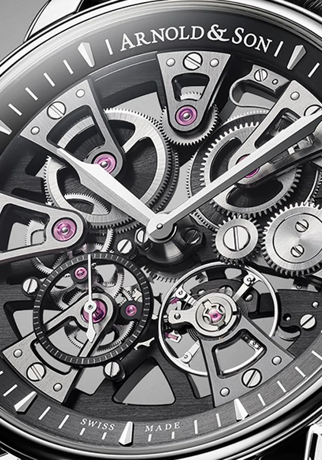 Arnold & Son Nebula 41.5 Steel Black on Strap