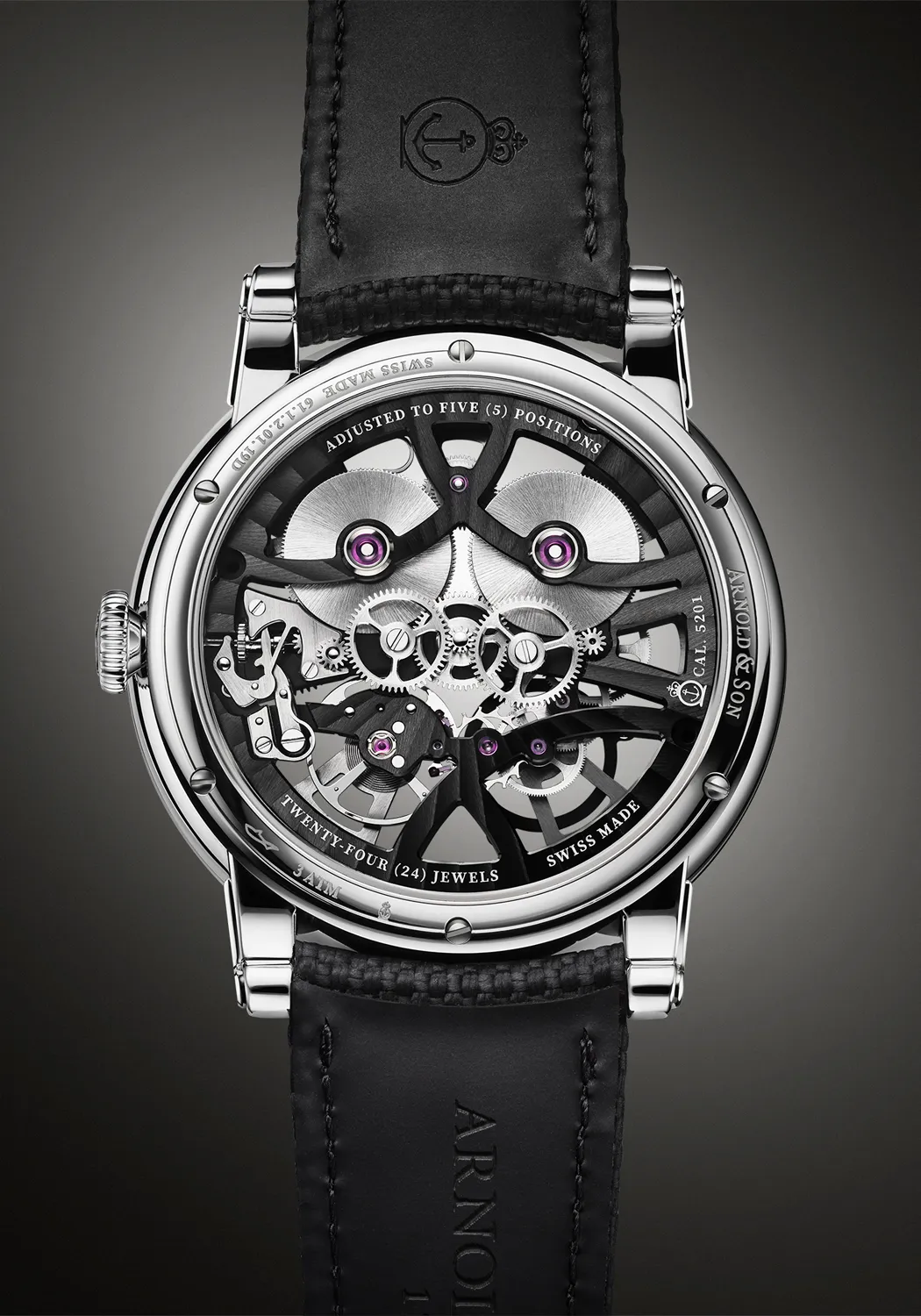 Arnold & Son Nebula 41.5 Steel Black on Strap