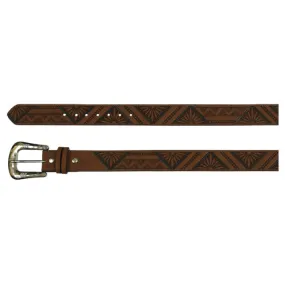 CATCHFLY LADIES BELT CARAMEL GEOMETRIC