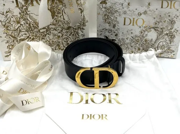 CHRISTIAN DIOR Montaigne CD Logo Black Leather