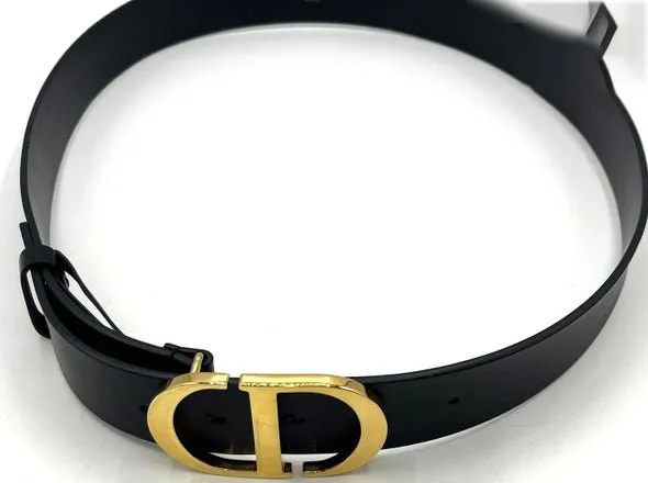 CHRISTIAN DIOR Montaigne CD Logo Black Leather