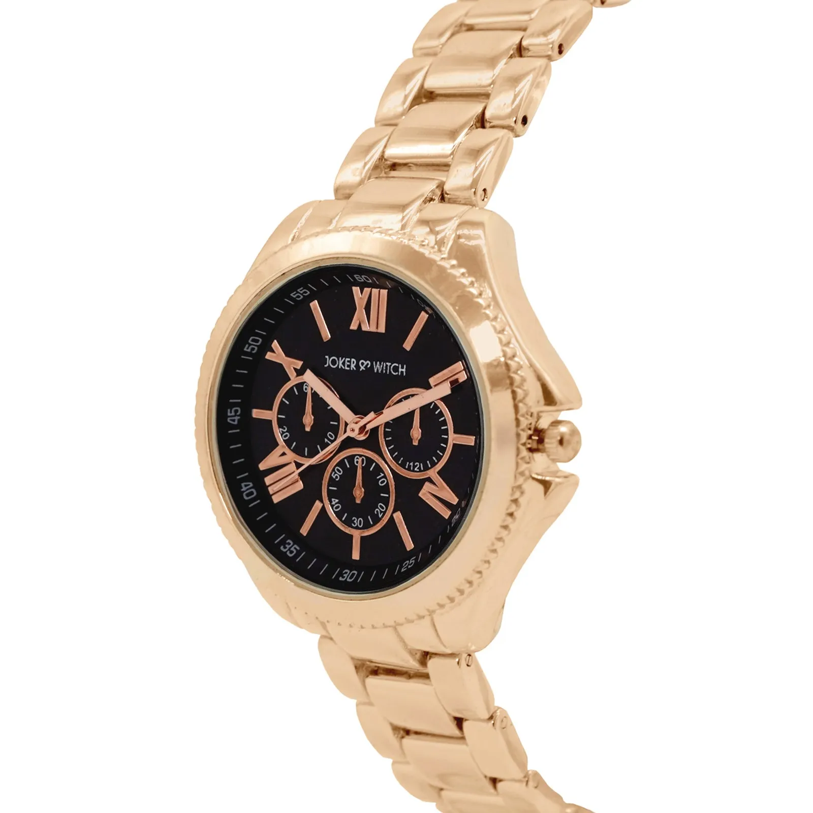 Ella Black Dial Rosegold Watch