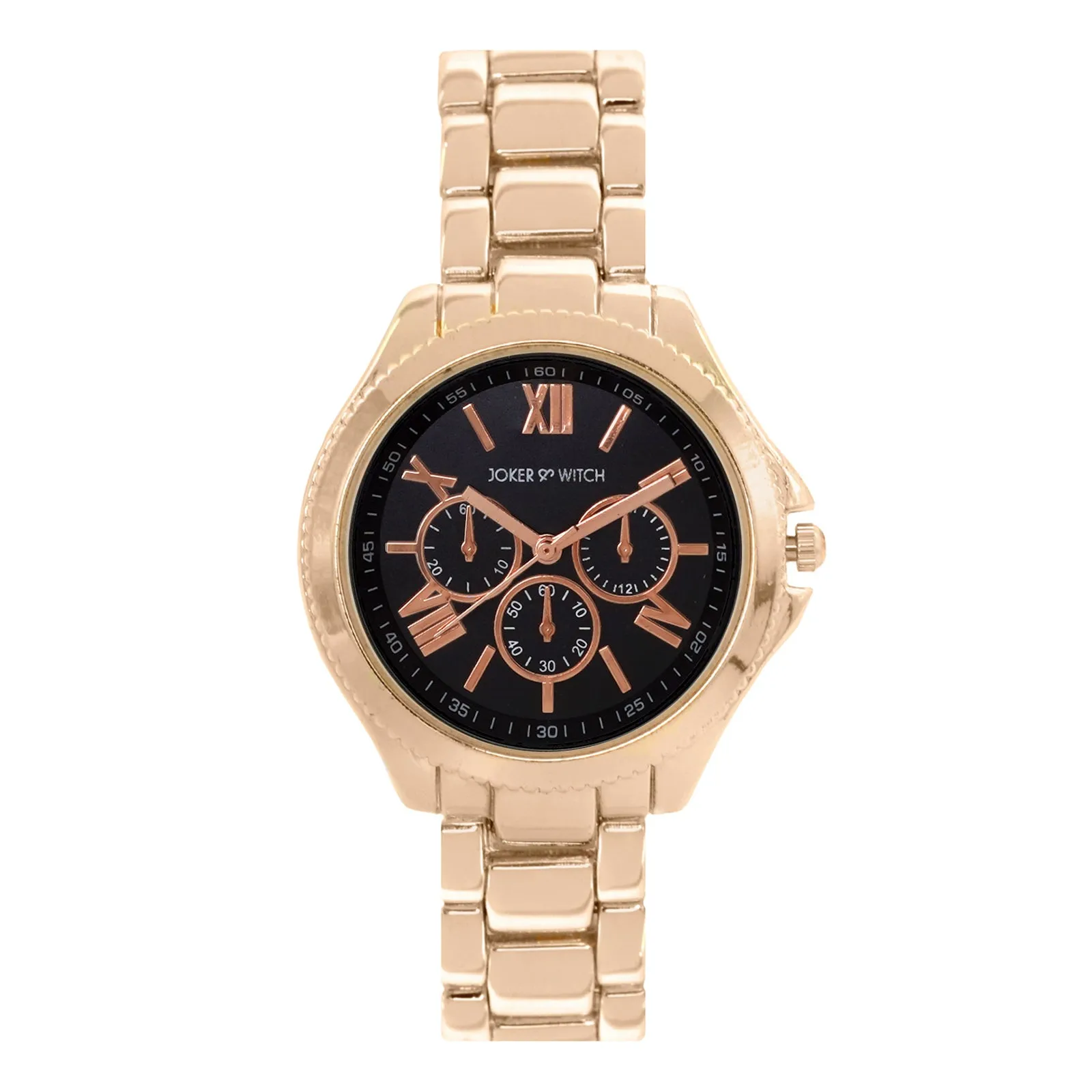 Ella Black Dial Rosegold Watch