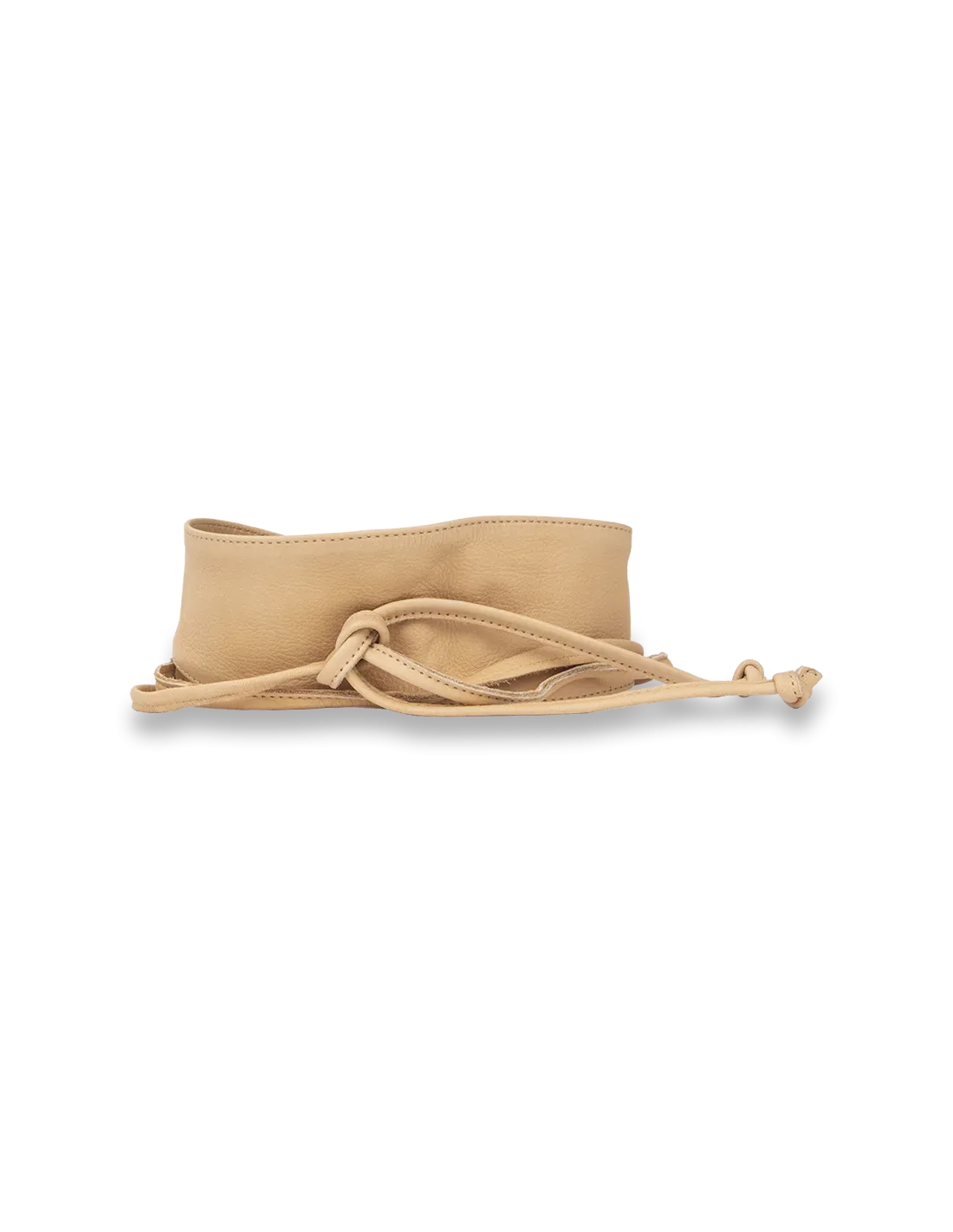 Leather Wrap & Tie Belt -  Natural