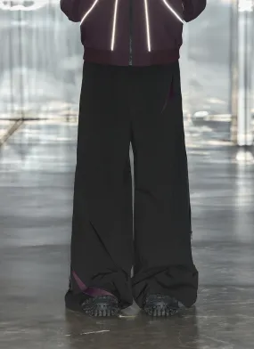 Side seam zipper wide leg casual pants