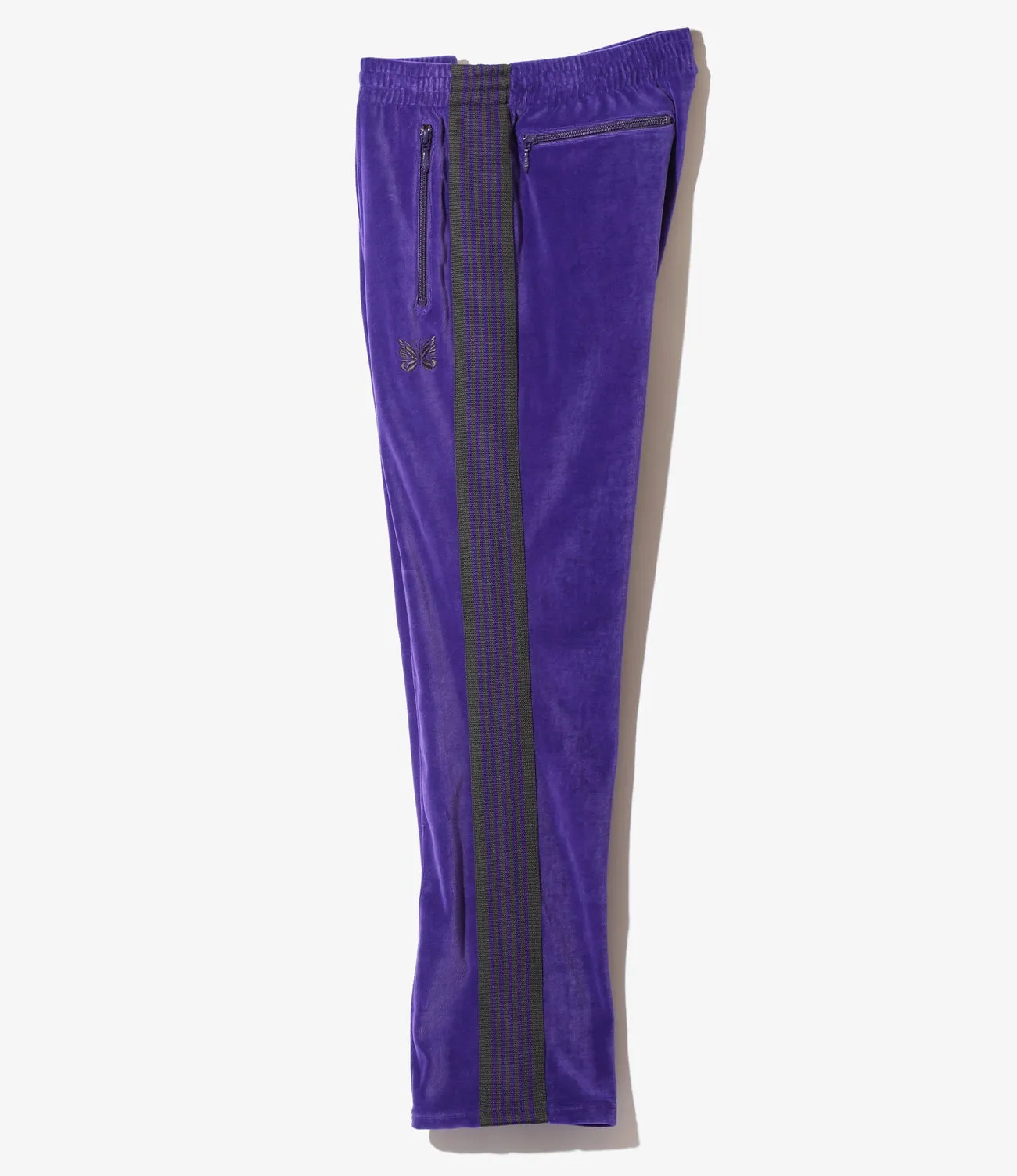 SIDE-STRIPE DETAIL VELVET TRACK PANTS