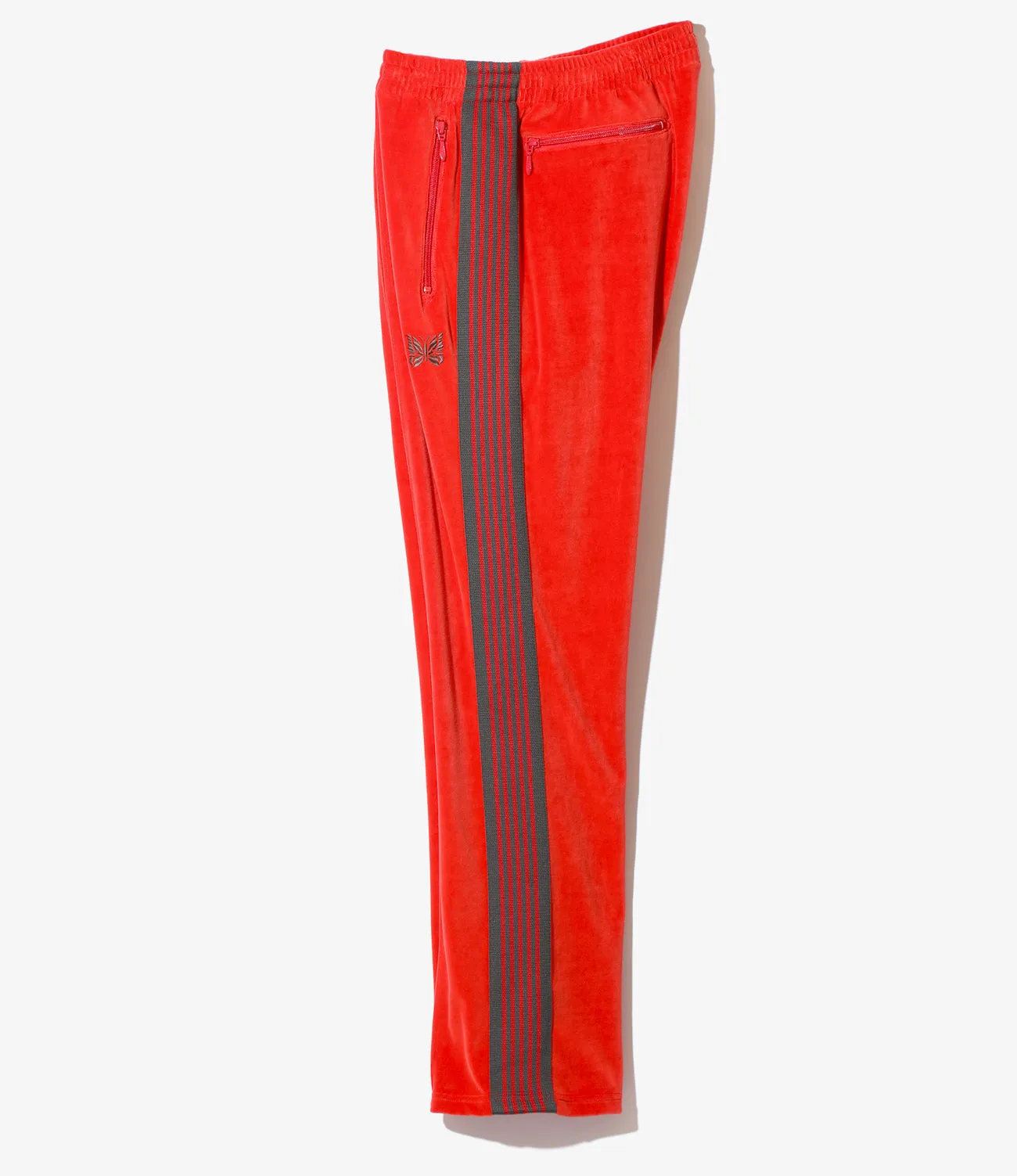 SIDE-STRIPE DETAIL VELVET TRACK PANTS