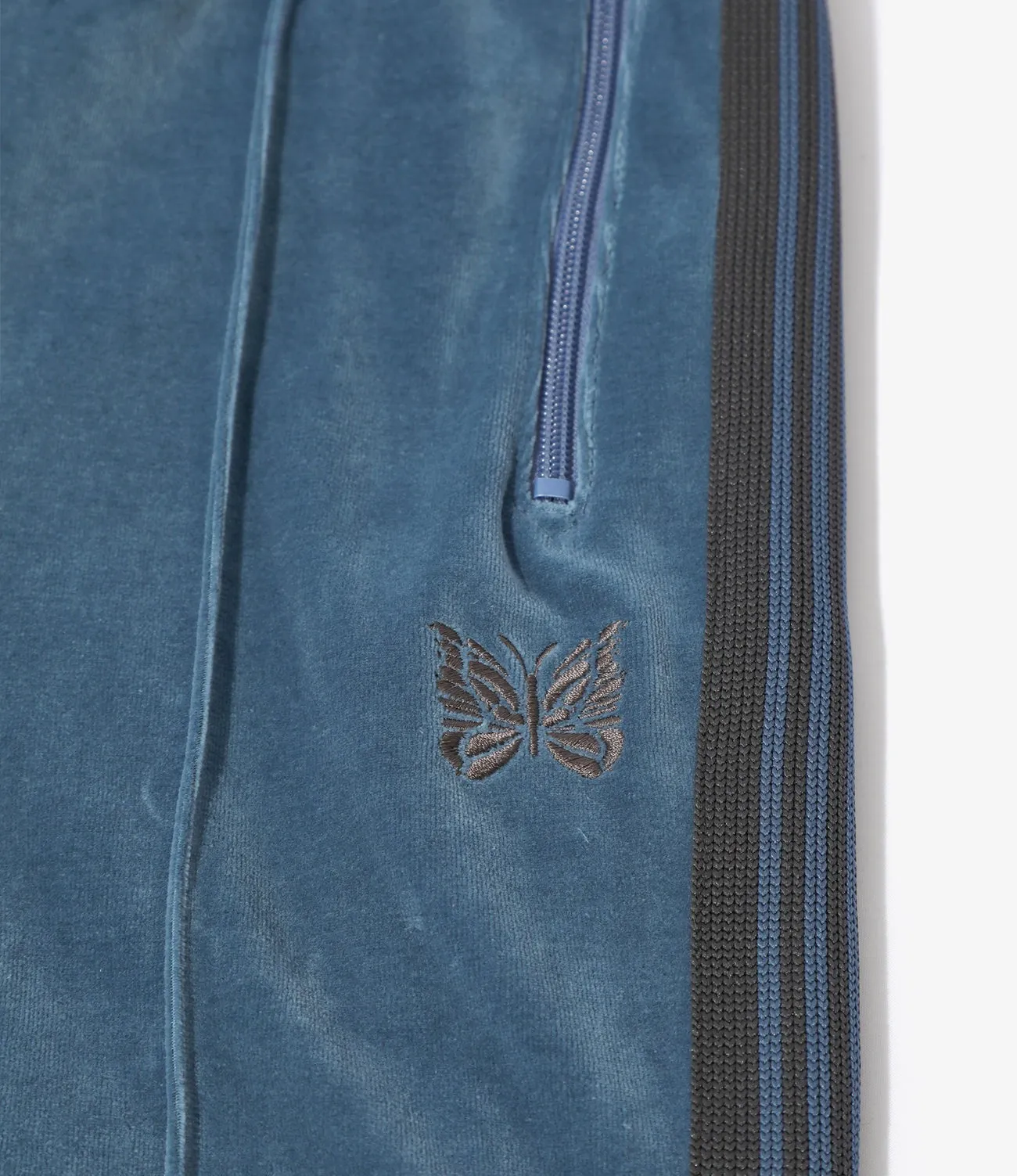 SIDE-STRIPE DETAIL VELVET TRACK PANTS