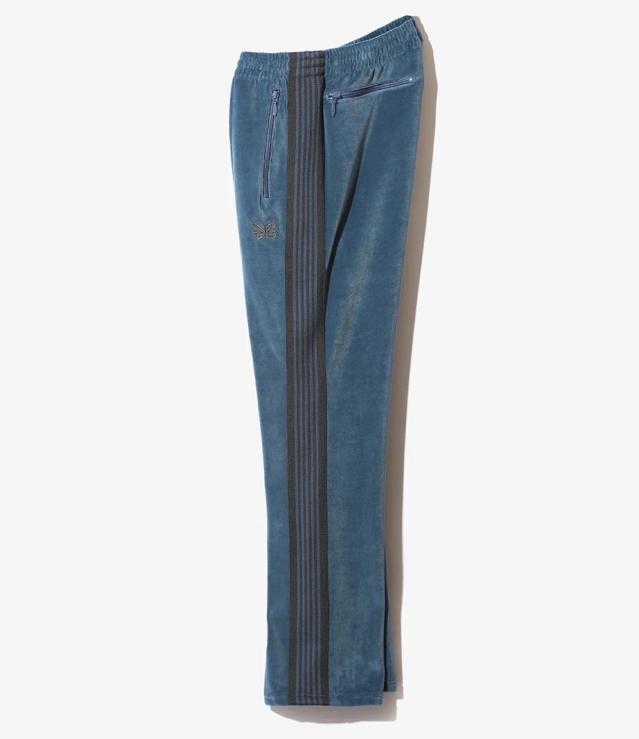 SIDE-STRIPE DETAIL VELVET TRACK PANTS