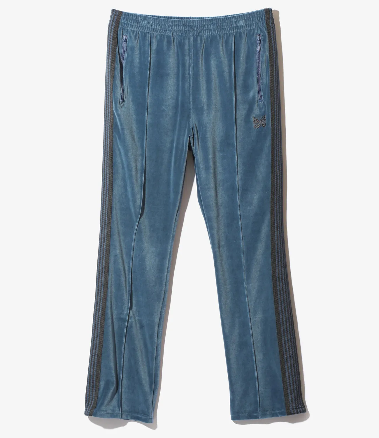 SIDE-STRIPE DETAIL VELVET TRACK PANTS