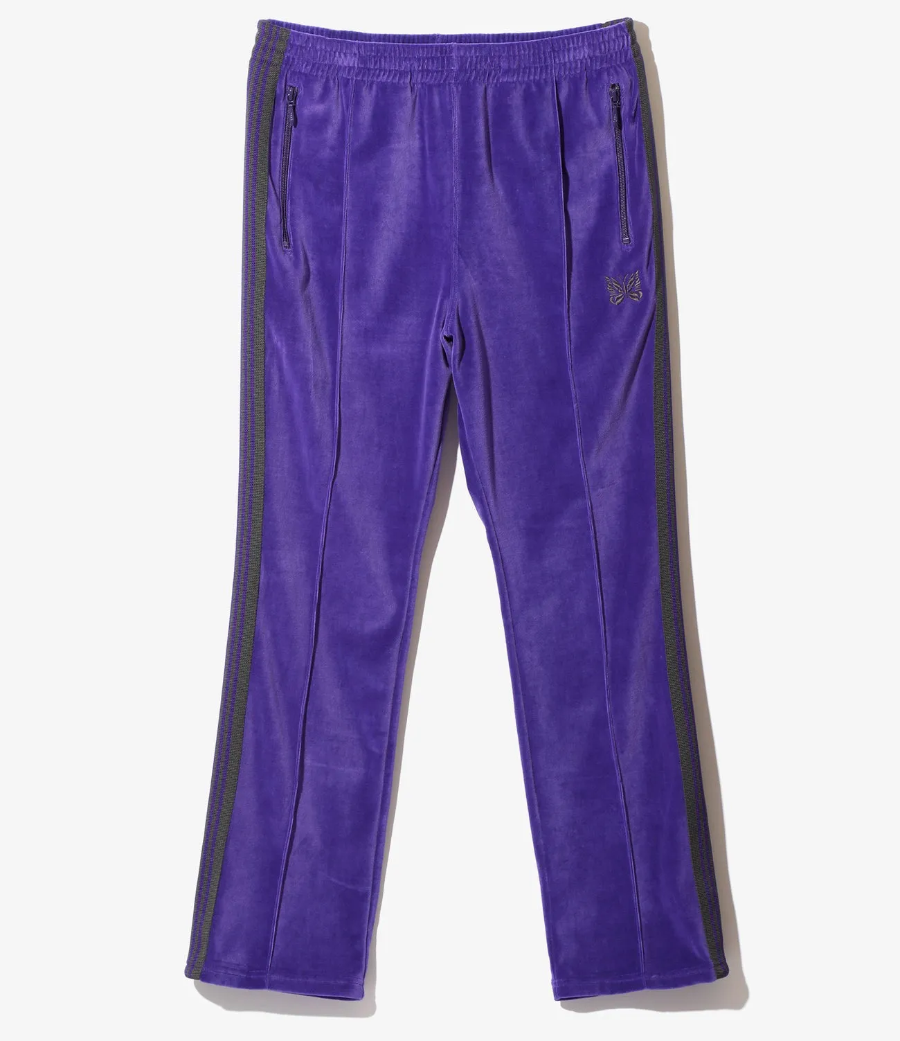 SIDE-STRIPE DETAIL VELVET TRACK PANTS