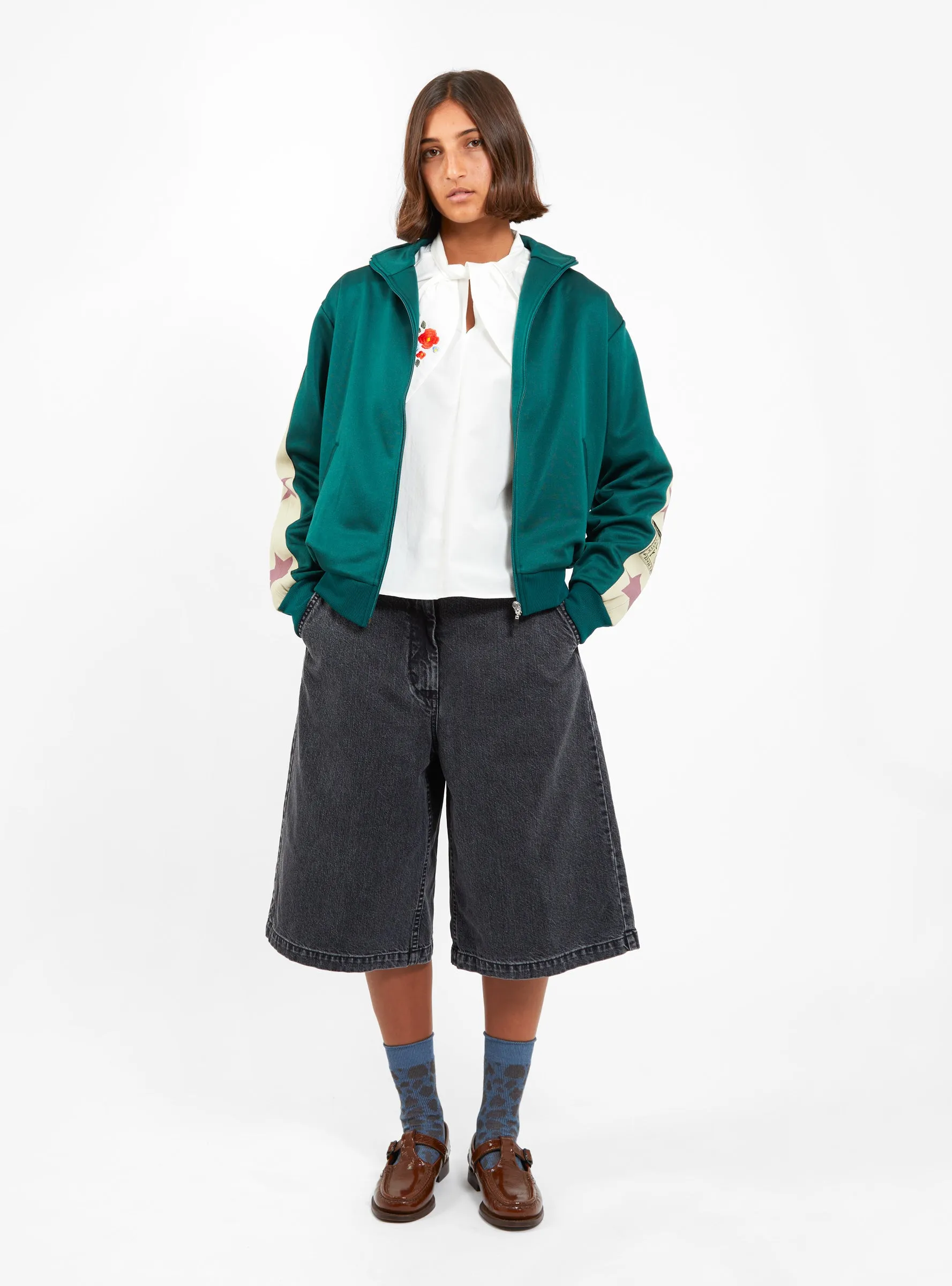 Stand Collar Track Jacket Green