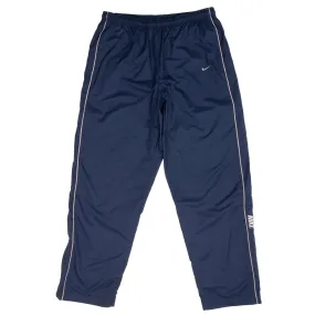 VINTAGE NIKE CLASSIC SWOOSH BLUE NYLON TRACK PANTS 2000S SIZE LARGE
