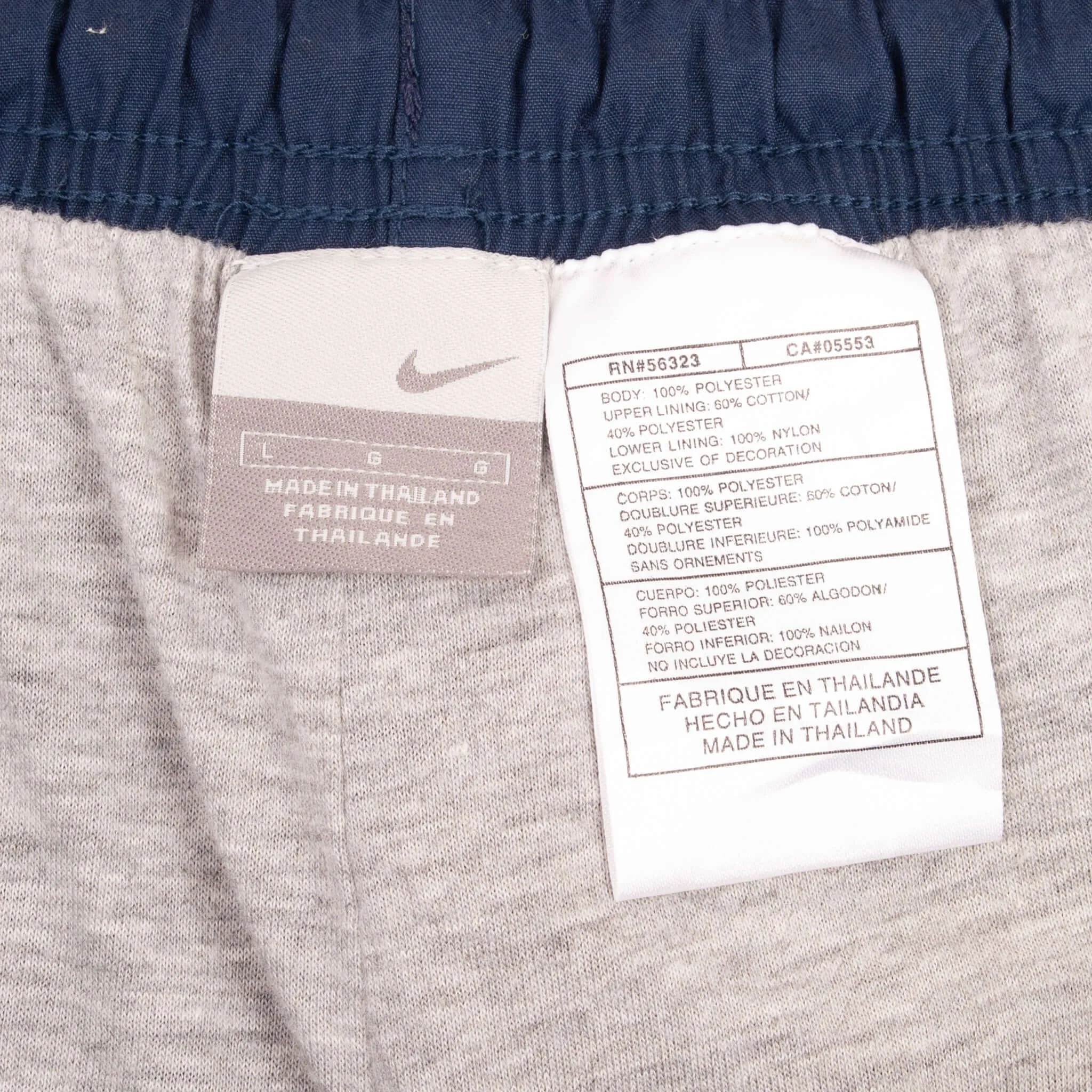 VINTAGE NIKE CLASSIC SWOOSH BLUE NYLON TRACK PANTS 2000S SIZE LARGE